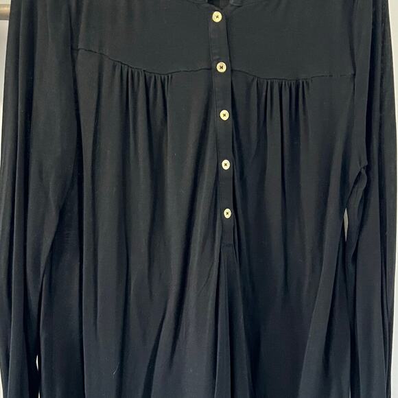 Boden Long Sleeve Black Modal Henley Shirt Size‎ 10 - Picture 2 of 7